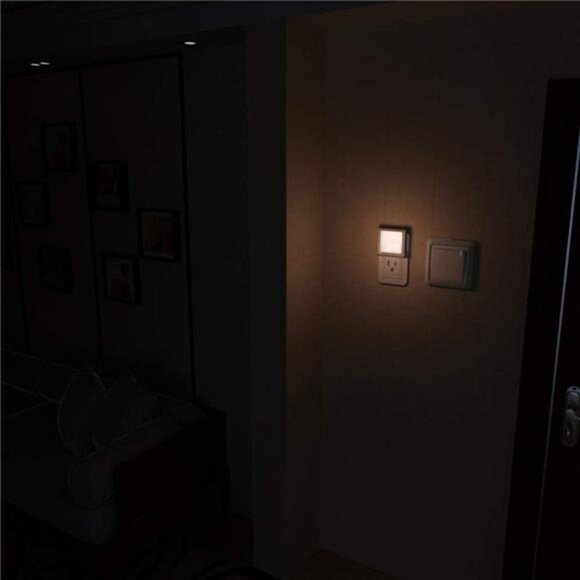 Plug-in Led Night Light with Auto Dusk to Dawn Sensor,Adjustable Brightness Warm - Picture 6 of 7